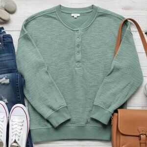 Maurices Sage Green Henley Pullover